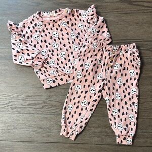 Jessica Simpson Pink Skull Long Sleeve Set